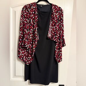 Black Dress with Red Polka Dot Cover Up